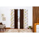 Cortina florata 2,80 x 2,50m estampa marrom decoração quarto e sala Cortina florata 2,80 x 2,50m estampa marrom decoração quarto e sala