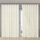 Cortina forro voil microfibra gaze linho bordado 2,70x2,30