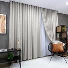 Cortina Gaze De Linho Com Blackout 5,00x2,60 Trilho Suiço Duplo