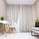 Cortina Gaze de linho Com Forro 4,00X2,60 Para Varão - Sala/Quarto