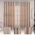 Cortina Grande Jacquard 3,00x2,50 Tecido Bege Luxo Premium