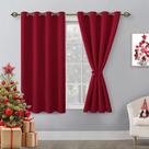 Cortina Hiasan Blackout com isolamento térmico 132x114 cm vermelha