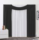 Cortina Impéria 3,00x2,30m Branco e Preto