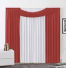 Cortina Impéria 3,00x2,30m Branco e Vermelho