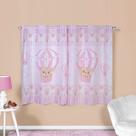 Cortina Infantil 2,00x1,50 Estampa Bebê Quarto Ursa Baloeira