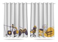 Cortina Infantil Estampada 2,60 X 1,50m Nerd Gamer Mod 03