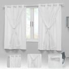 Cortina Infantil Para Quarto Bebê 2,20X1,30 Branco Teen