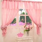 Cortina Infantil para Varão Duplo Ursinha 2,00m x 1,70m Rosa
