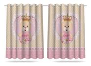 Cortina Infantil Quarto Criança Ursinha Princesa 2,60x1,50m Cortina Infantil Quarto Criança Ursinha Princesa 2,60x1,50m