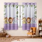 Cortina Infantil Safari Baby 2,00x1,50 Decorativa para Quarto e Janela