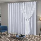 Cortina Inovi 2,80m X 2,60m LInho Bordado com Forro Blecaute