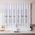 Cortina Interlar de Renda Classica para Cozinha Arabesco com Bando 220mx120m Branco
