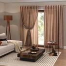 Cortina Interlar de Renda Classica para Sala/Quarto Com Forro 3,00m x 1,80m Pantalla Desert