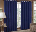 Cortina Jacquard Sala e Quarto 2,40x1,70 Azul Ilhós Quadrado Cromado