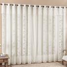 Cortina Jade para Trilho Comum Tecido Renda Floral 4,00m x 2,50m Sala Quarto - Palha