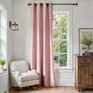 Cortina Jinchan 244x132 cm rosa, linho, texturizado, térmico