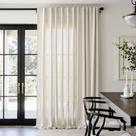 Cortina jinchan Bege Linen Blend 300x250cm com filtragem de luz