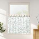 Cortina Jinchan de Lino Floral en Capas 91x92 cm Verde