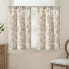 Cortina Jinchan Floral de Lino para Cocina 61x61 cm Beige Topo