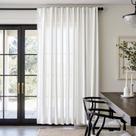 Cortina jinchan Linen Blend 100x213cm esbranquiçada para porta deslizante