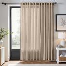 Cortina jinchan Taupe Linen Blend 100x213cm com bolso de haste