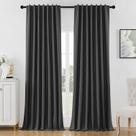 Cortina Joydeco Gris Lino 132x274 cm Blackout Térmica 2 piezas