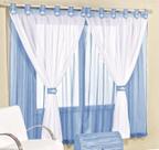 Cortina Juvenil Varão Simples 2,00m x 1,70m Azul e Branco