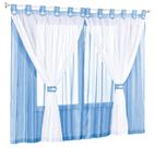 Cortina Juvenil Varão Simples 2,00m x 1,70m na Cor Azul com Branco
