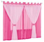 Cortina Juvenil Varão Simples 2,00m x 1,70m Na Cor Pink com Rosa