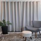 Cortina KazzaVip Renda 100% Poliéster Clássica Olímpia para Sala Quarto Com Forro 3,50m x 2,20m Prata Escuro