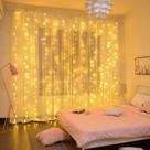 Cortina Leds Pisca Fixa Luz De Controle Remoto 300 Leds 3x3m