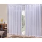 Cortina Linho 4,00x2,80m para Varão Simples Poliéster Branco Ludatex