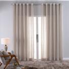 Cortina Linho de Gaze Bege 280x200cm Sala Quarto Janela