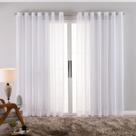 Cortina Linho de Gaze Branca 280x230cm Para Varão