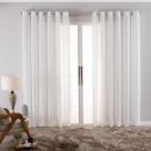Cortina Linho de Gaze Off White 280x170cm Sala Quarto Janela