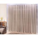 Cortina Linho Tecido 4,00x2,50 para Varão Simples em Poliéster Marrom Ludatex
