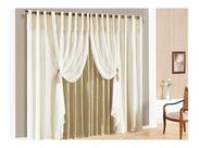 Cortina Lunna Seda E Voal 2m X 1,7m Com Pingente Ouro Velho