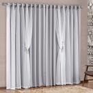 Cortina Mabelle Tecido Semi Blackout Com Voil 3,00 X 2,50 Cinza