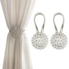 Cortina magnética com gravatas FOZUBOYO Sparkling Crystal, pacote com 2