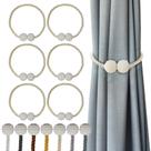 Cortina magnética Tiebacks Hion Beige, pacote com 6 para decoração de casa