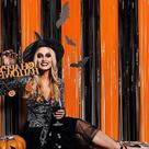 Cortina Metalizada 2 Metros Altura Halloween Preto e Laranja Dia Das Bruxas Cortina Metalizada 2 Metros Altura Halloween Preto e Laranja Dia Das Bruxas