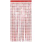 Cortina metalizada decorativa Corações vermelhos 100x200