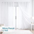 Cortina Micro Percal Com Voil 2,40 X 1,70 Decorativa Premium