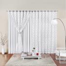 Cortina microfibra com renda 2,00x1,70 janela branca Yasmin