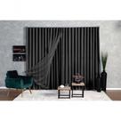 Cortina Microfibra com Voil 2,80x2,80 para Trilho Preto Ludatex