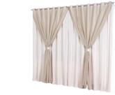 Cortina Microfibra com voil 9,00x2,80 Para Trilho Duplo Cortina Microfibra com voil 9,00x2,80 Para Trilho Duplo