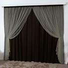 Cortina Mirage 3 Mts Sala Quarto Blackout Voal Trilho Suisso - Tabaco - 100% Poliéster
