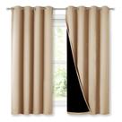 Cortina NICETOWN Bedroom Full Blackout Biscotti Bege 132x160cm