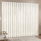 Cortina Nicole 2 Metros Palha Tecido Microfibra Com Renda Floral Sala Quarto