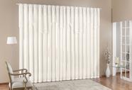 Cortina Nicole 4 Metros Palha Tecido Microfibra Com Renda Floral Sala Quarto